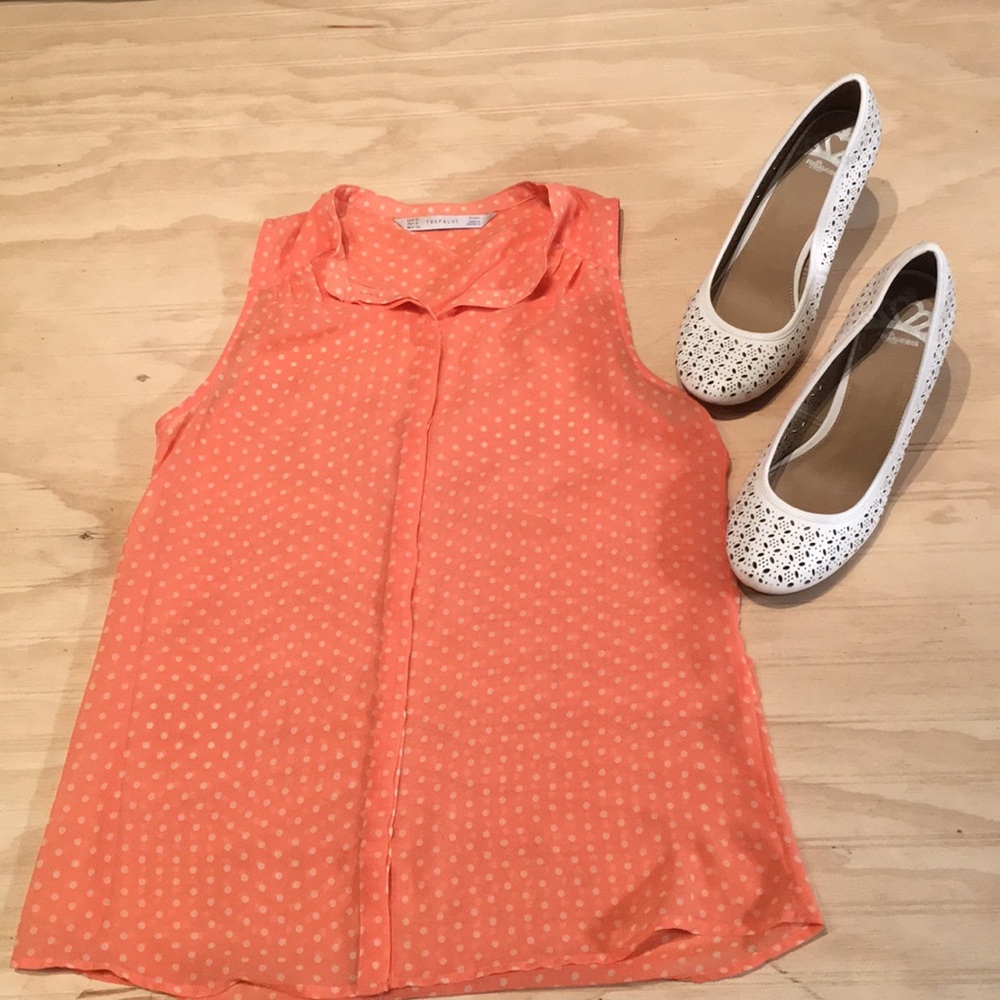 polka dots top sleeveless ZARA